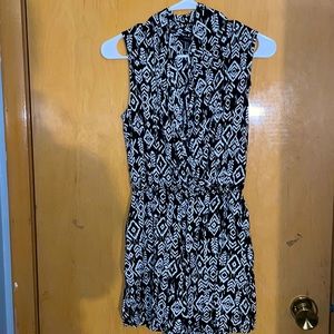 Size S Black and White Patterned Romper